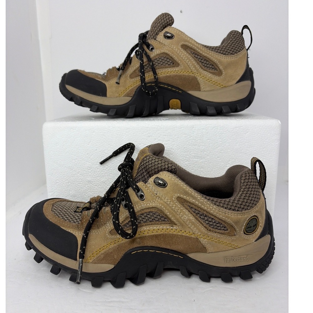 Timberland Mens‎ 6.5M Hiking Shoes Brown Leather Mesh Trail Sneakers 15672 9328